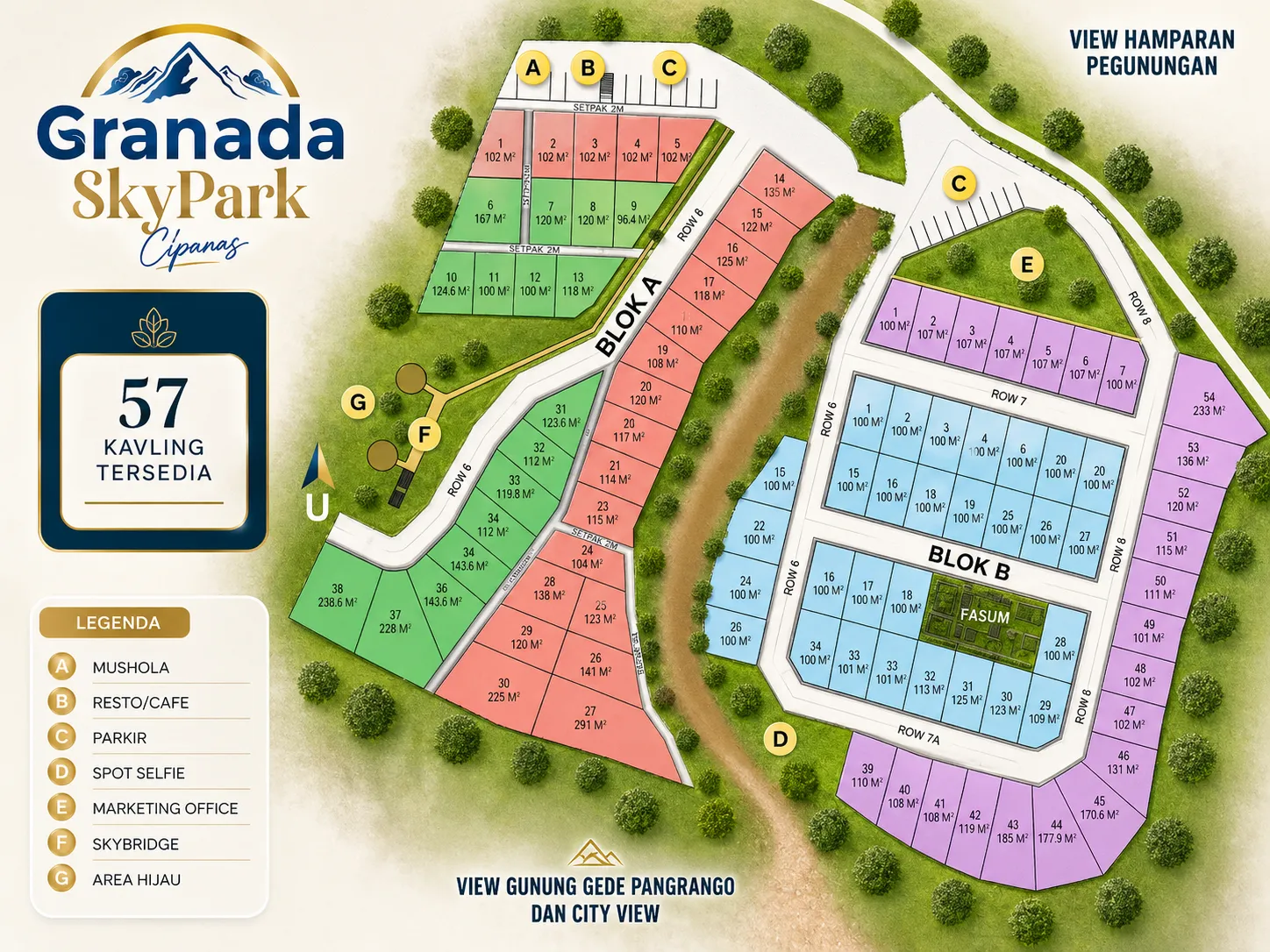 Siteplan Resmi Kavling Granada Skypark Cipanas Puncak